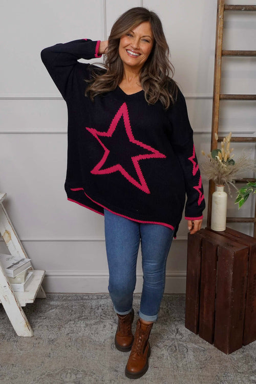 Kimbra Star Knitted Jumper Navy