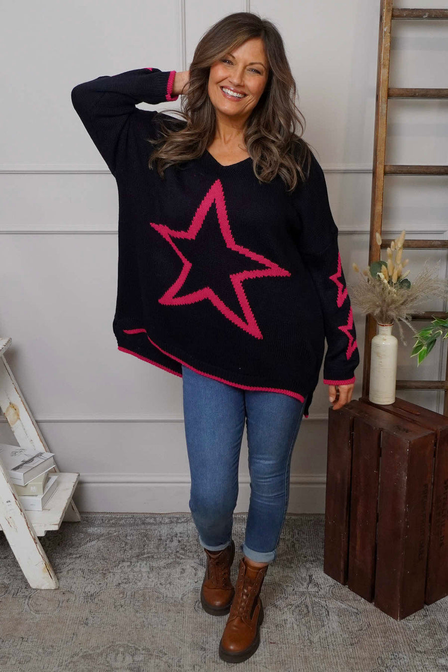 Kimbra Star Knitted Jumper Navy