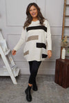 Melva Block Knitted Jumper Stone