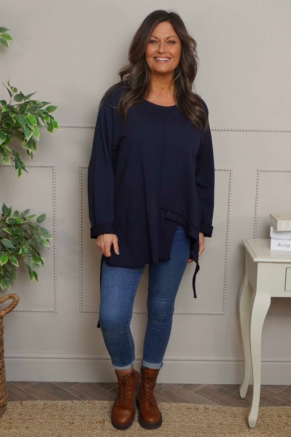 Garnette Cotton Top Navy