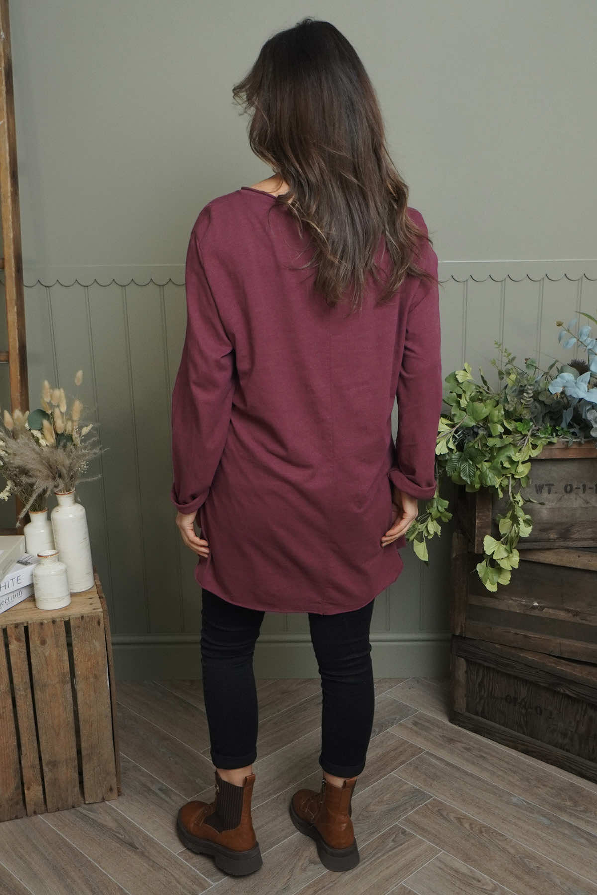 Sasha Cotton Top Wine