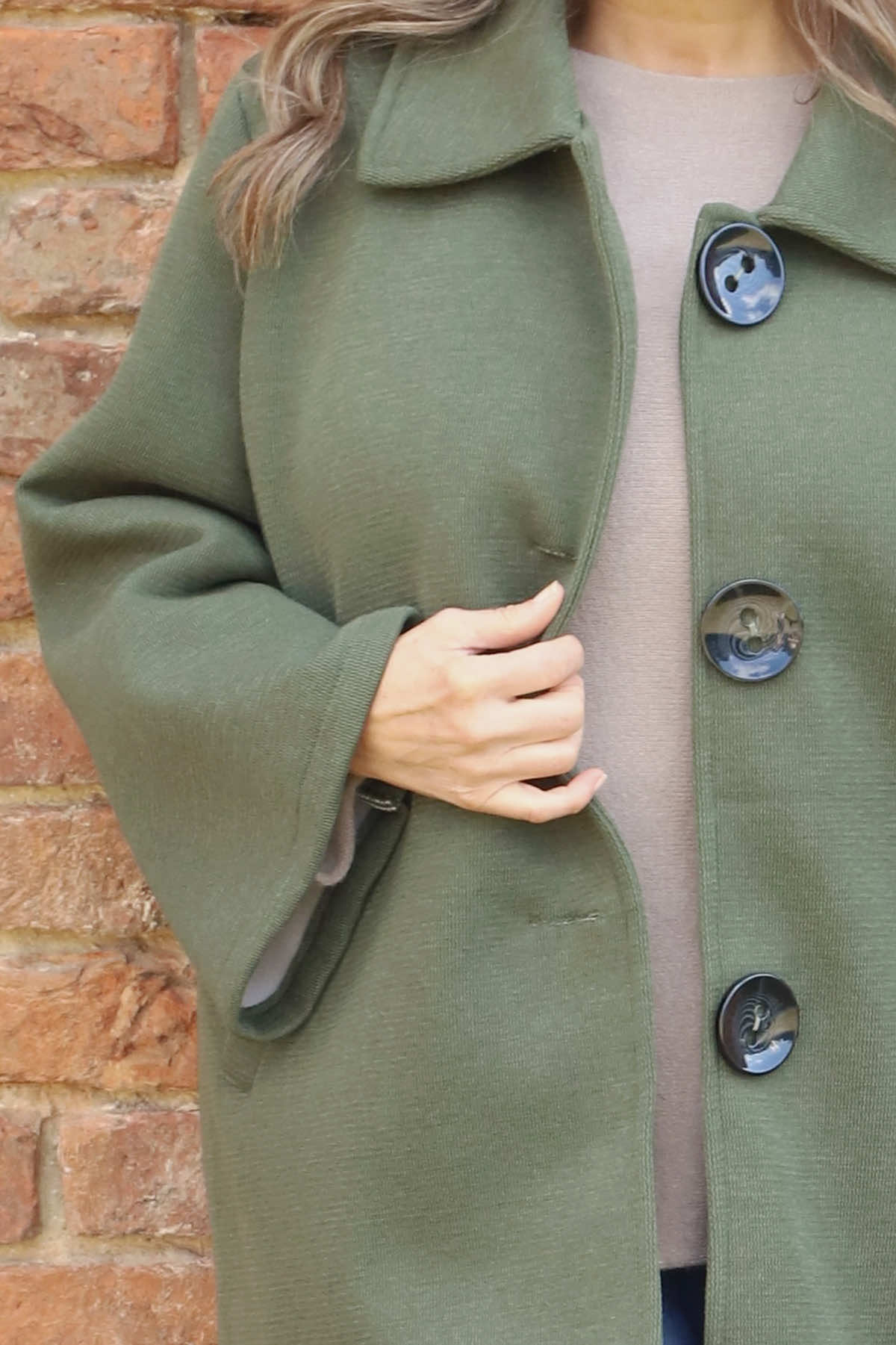 Marzia Button Jacket Khaki