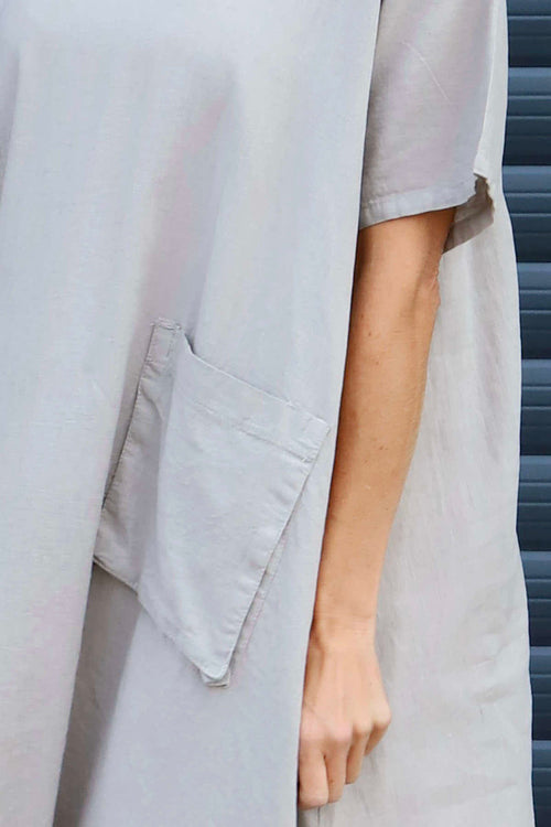 Solange Pocket Linen Dress Mocha - Image 3