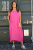 Sandgate Sleeveless Linen Dress Fuchsia