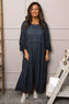 Linette Washed Linen Dress Navy