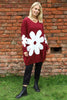 Joan Flower Knitted Jumper Wine