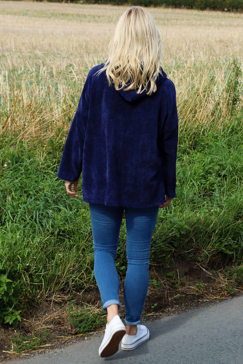 Verys Cord Zip Hooded Jacket Navy - Image 4