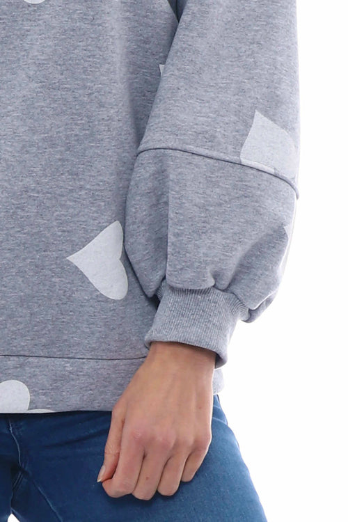 Nigella Heart Sweatshirt Marl Grey - Image 4