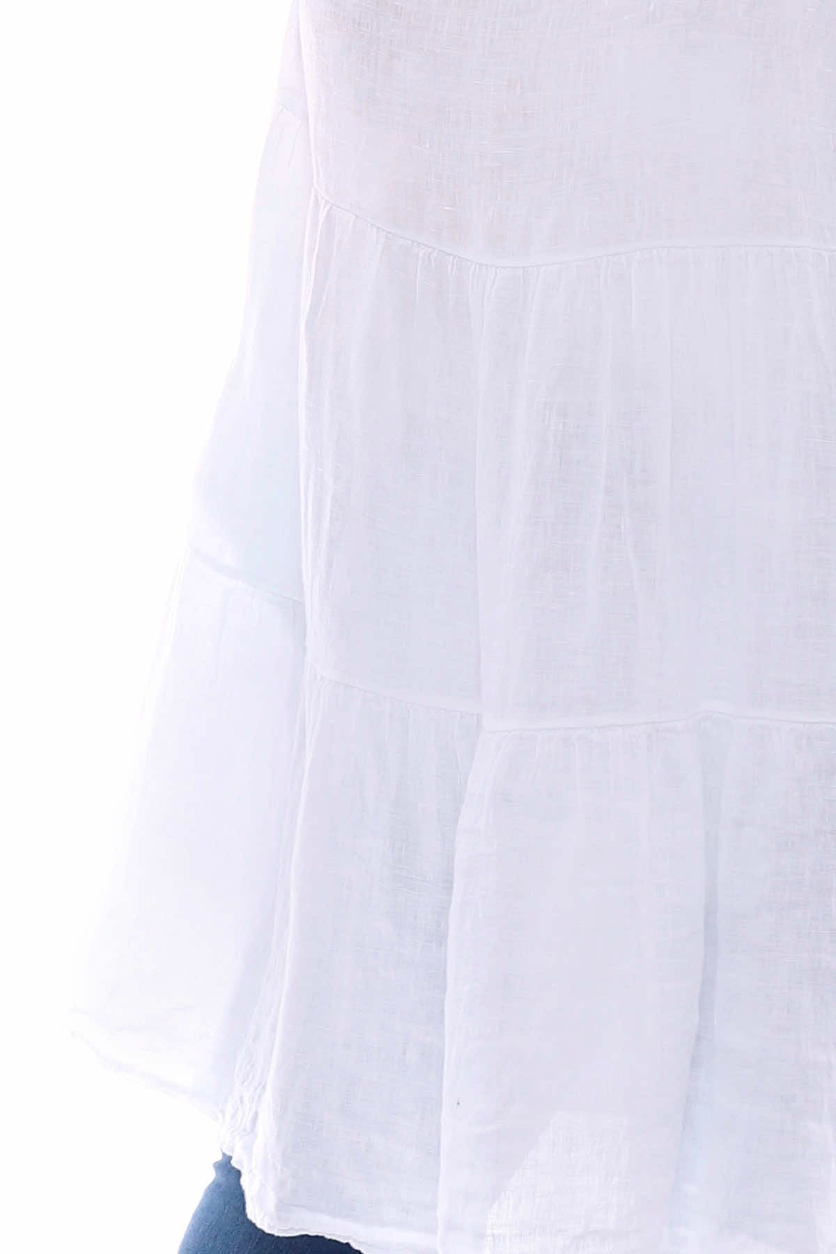 Siena Tiered Linen Tunic White