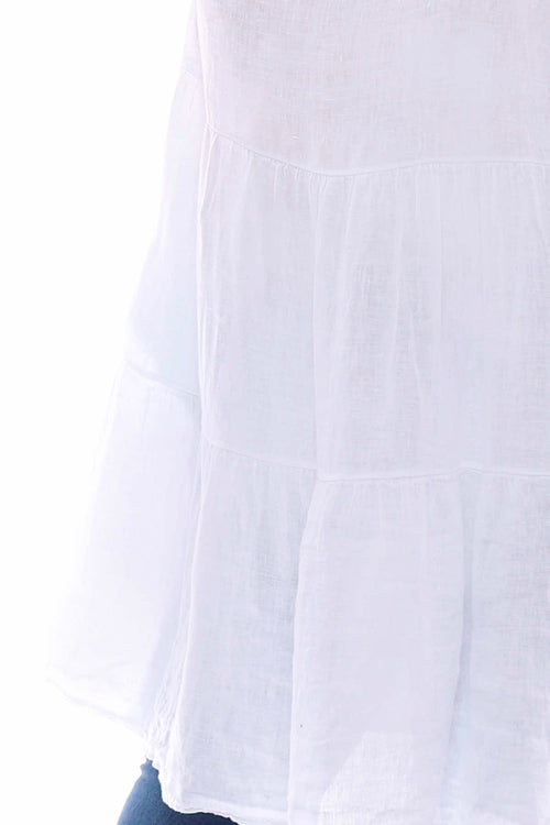 Siena Tiered Linen Tunic White - Image 8