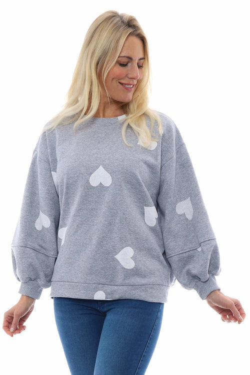 Nigella Heart Sweatshirt Marl Grey - Image 6