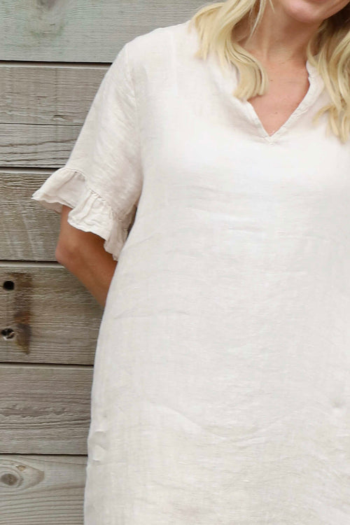 Eliane Frill Hem Linen Tunic Stone - Image 3
