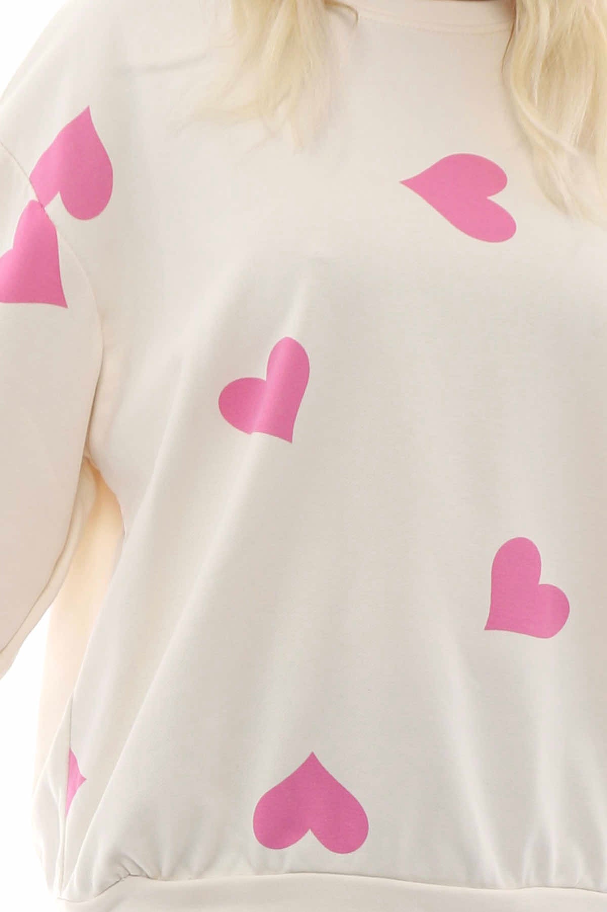 Nigella Heart Sweatshirt Buttermilk/Fuchsia
