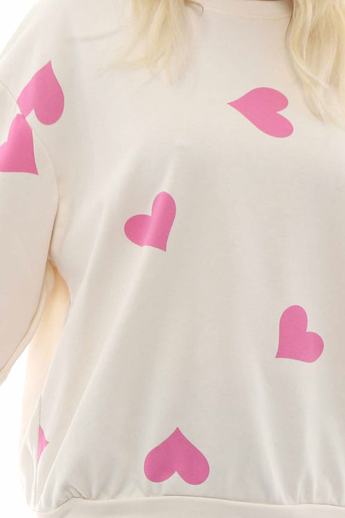 Nigella Heart Sweatshirt Buttermilk/Fuchsia - Image 5