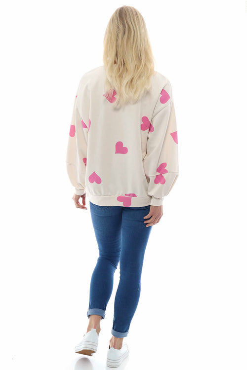 Nigella Heart Sweatshirt Buttermilk/Fuchsia - Image 7