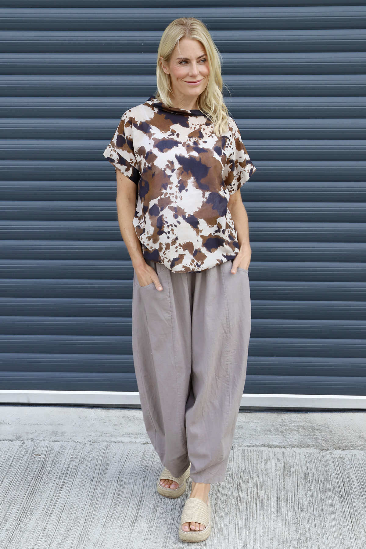 Evelyn Linen Trousers Mocha