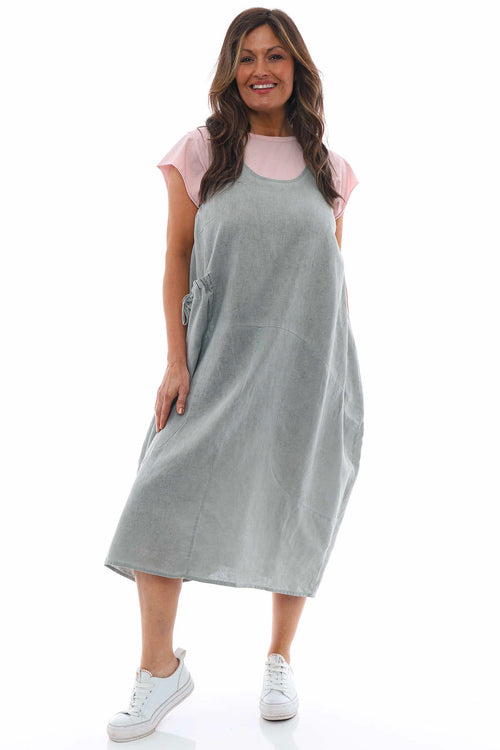 Holkham 2 Washed Linen Dress Khaki - Image 6