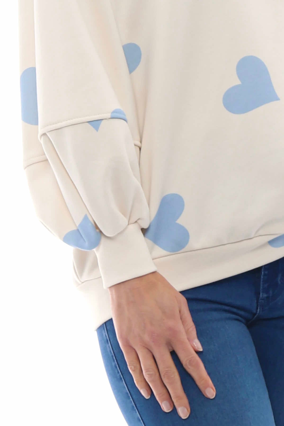 Nigella Heart Sweatshirt Buttermilk/Blue