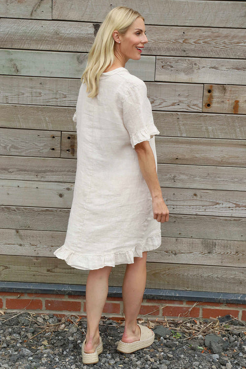 Eliane Frill Hem Linen Tunic Stone - Image 4