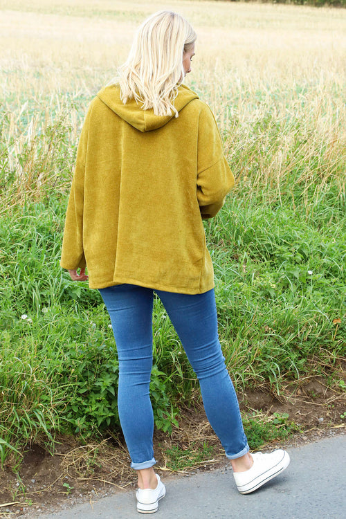 Verys Cord Zip Hooded Jacket Moss - Image 4