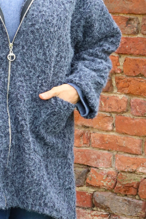 Sheila Zip Hooded Jacket Navy - Image 3