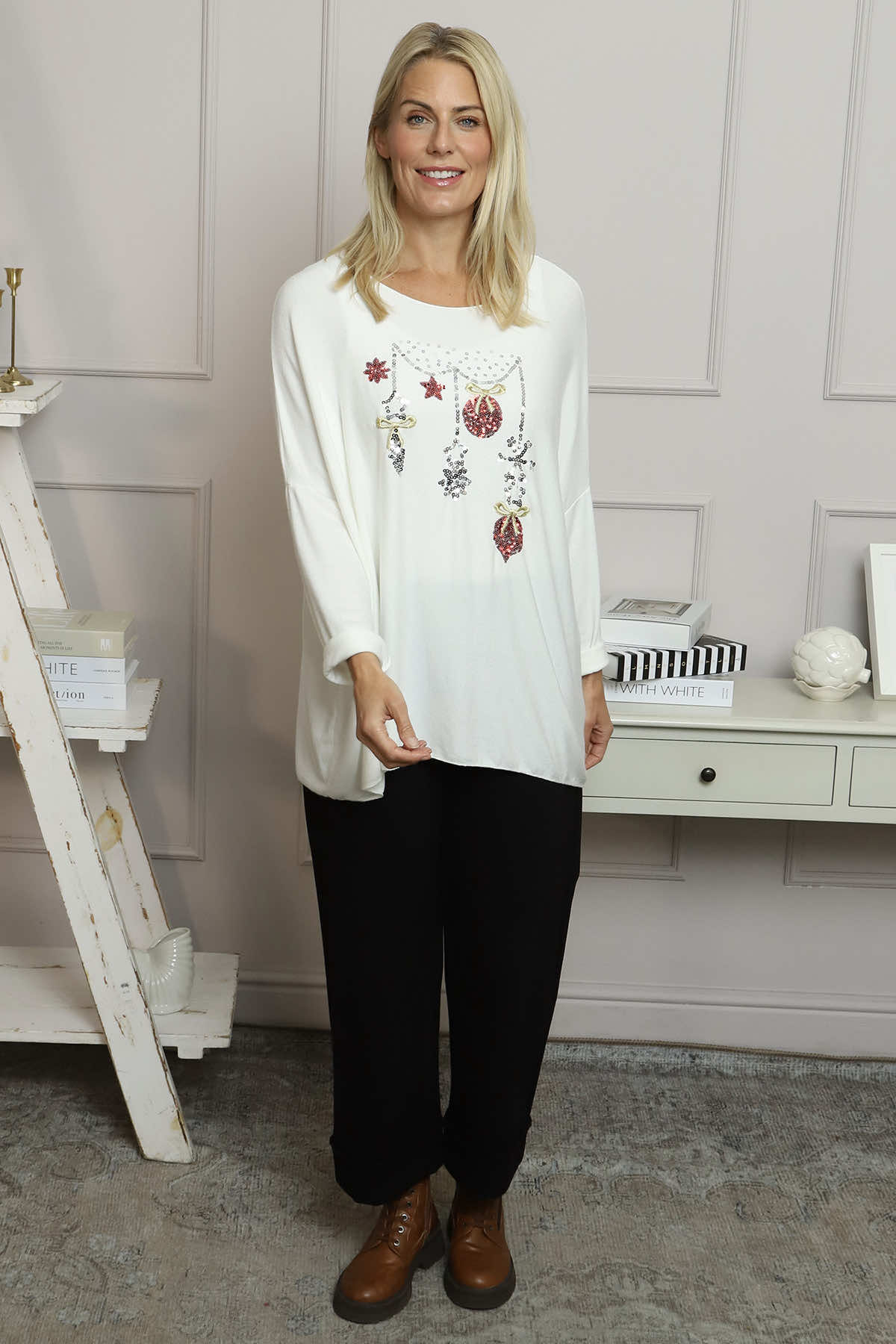 Lillian Christmas Jumper Cream