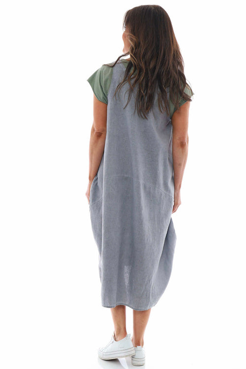 Holkham 2 Washed Linen Dress Mid Grey - Image 8
