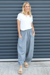 Evelyn Linen Trousers Mid Grey