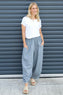 Evelyn Linen Trousers Mid Grey
