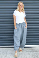 Evelyn Linen Trousers Mid Grey Mid Grey - Evelyn Linen Trousers Mid Grey