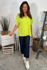 Burford V-Neck Top Lime Lime - Burford V-Neck Top Lime