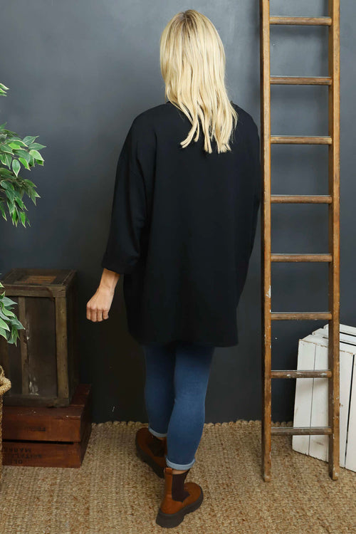 Kelilah Pocket Cotton Top Black - Image 4