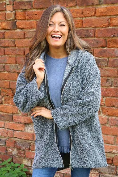 Sheila Zip Hooded Jacket Grey - Image 2