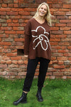 Roxanna Flower Knitted Jumper Cocoa