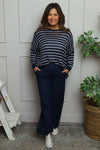 Bamburgh Stripe Knit Top Navy