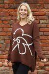Roxanna Flower Knitted Jumper Cocoa