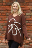 Roxanna Flower Knitted Jumper Cocoa