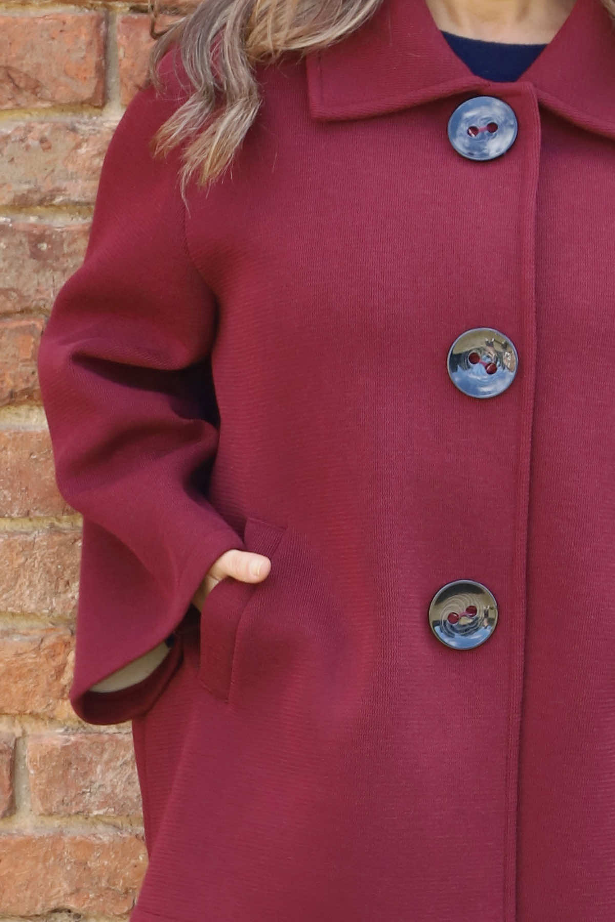 Marzia Button Jacket Wine