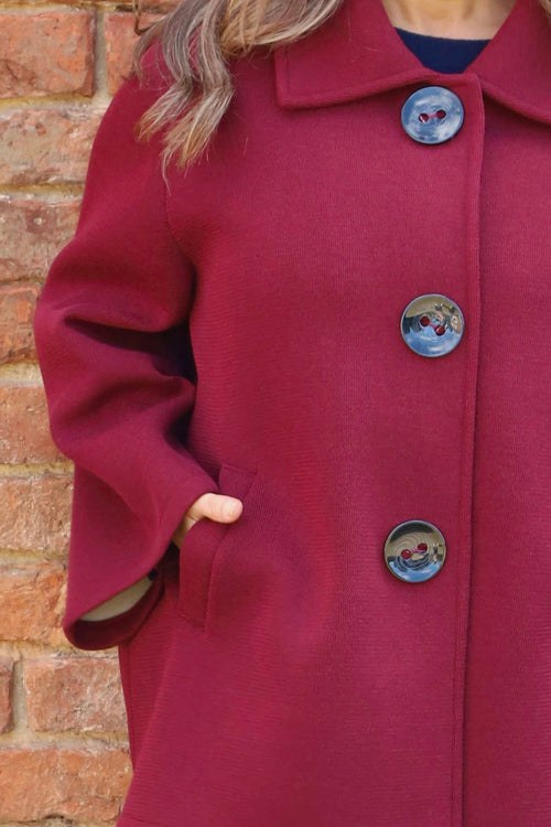 Marzia Button Jacket Wine - Image 3
