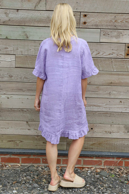 Eliane Frill Hem Linen Tunic Lilac - Image 4