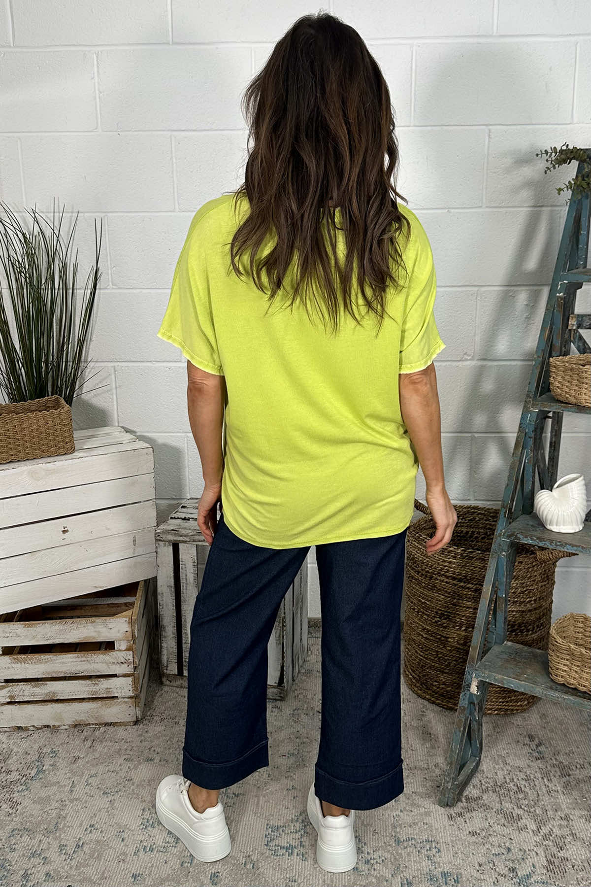 Burford V-Neck Top Lime