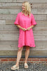 Eliane Frill Hem Linen Tunic Fuchsia