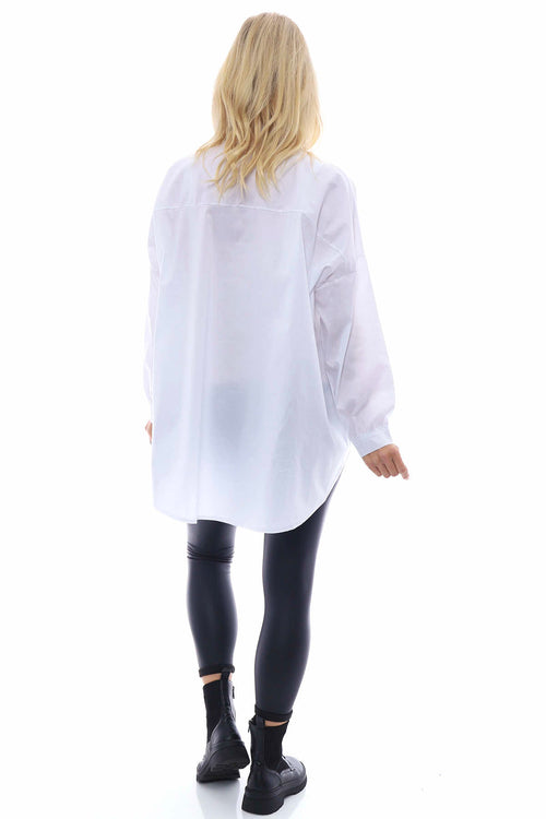 Sonya Cotton Shirt White - Image 6