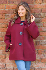 Marzia Button Jacket Wine Wine - Marzia Button Jacket Wine
