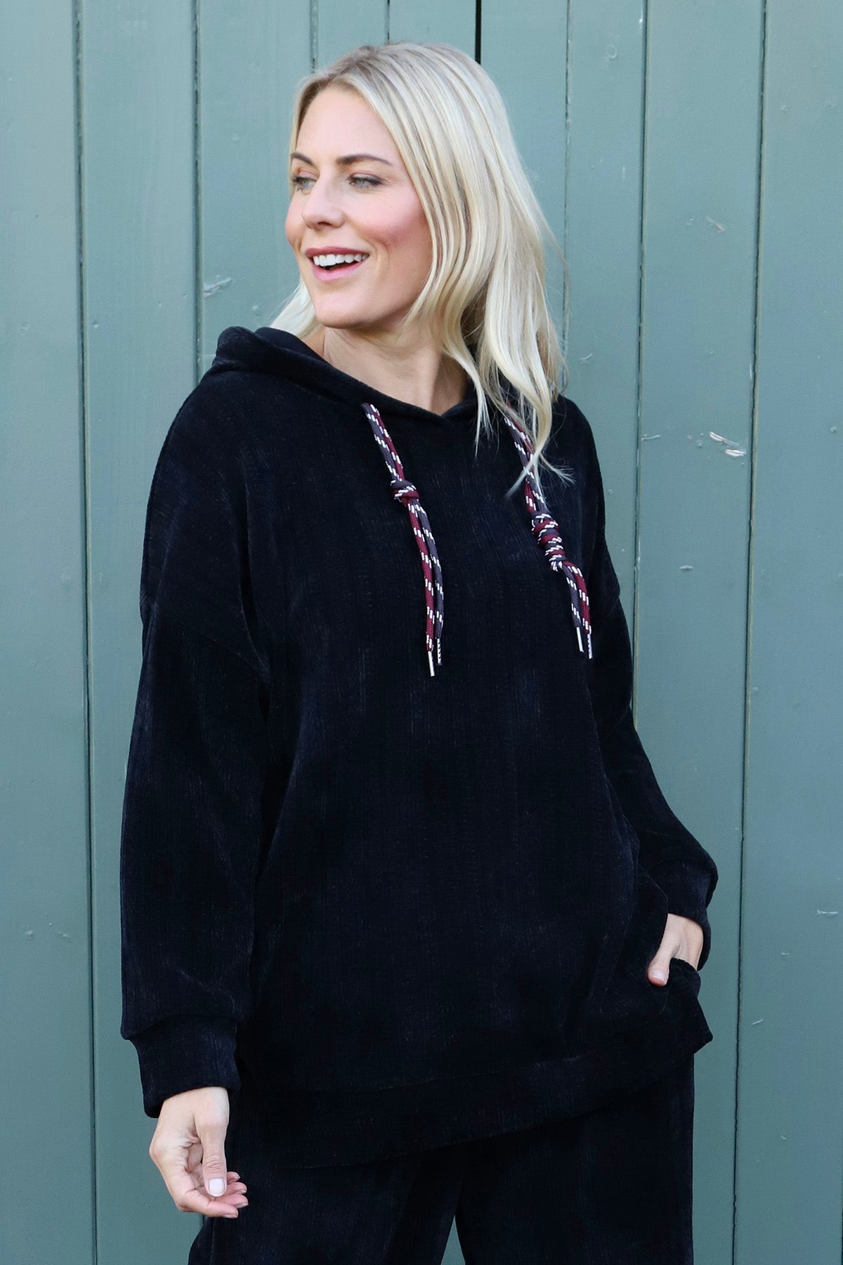 Alexandra Hooded Top Black