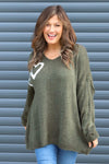 Janelle Heart Knitted Jumper Khaki