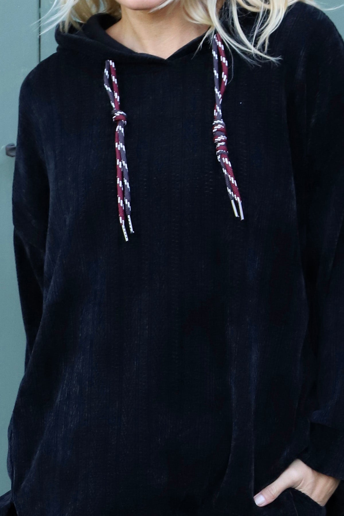 Alexandra Hooded Top Black