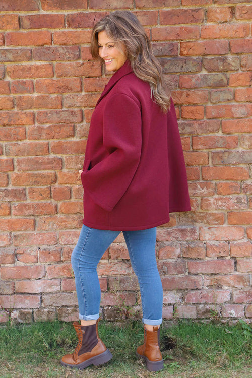 Marzia Button Jacket Wine - Image 4