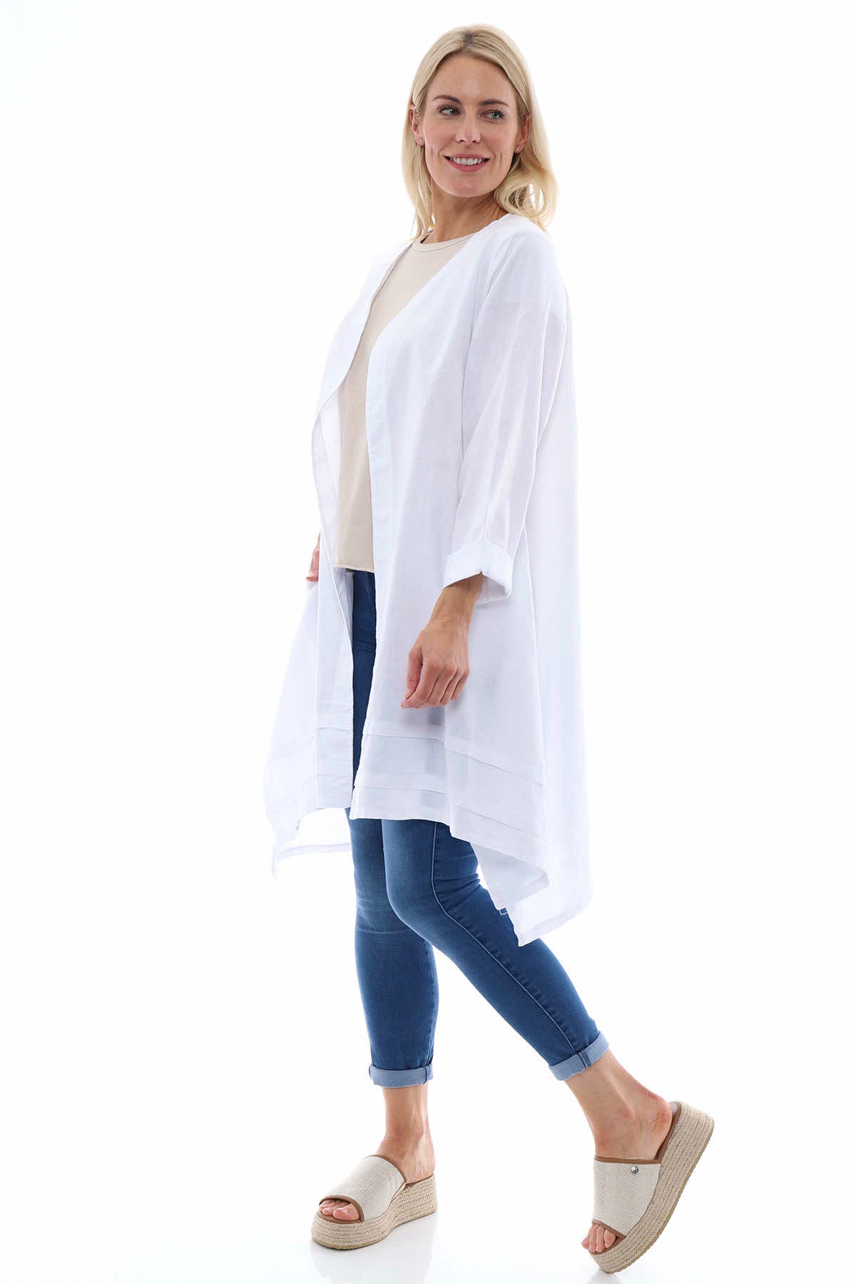 Rowyn Washed Linen Jacket White