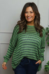Bamburgh Stripe Knit Top Olive